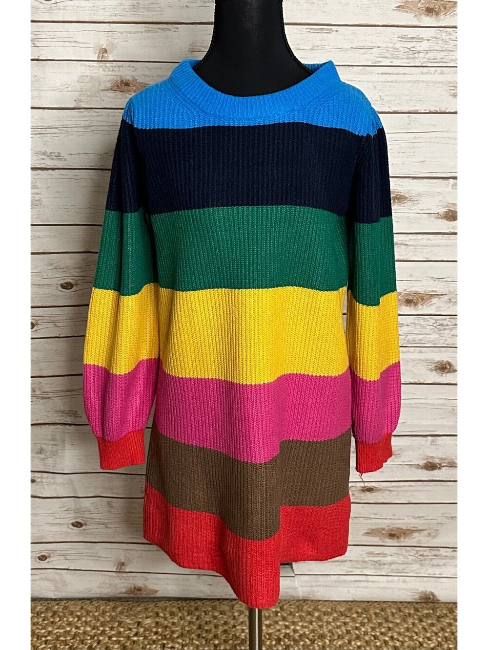 GAP Kids multicolored colorblock striped pullover knit sweater XL(12) dopemine